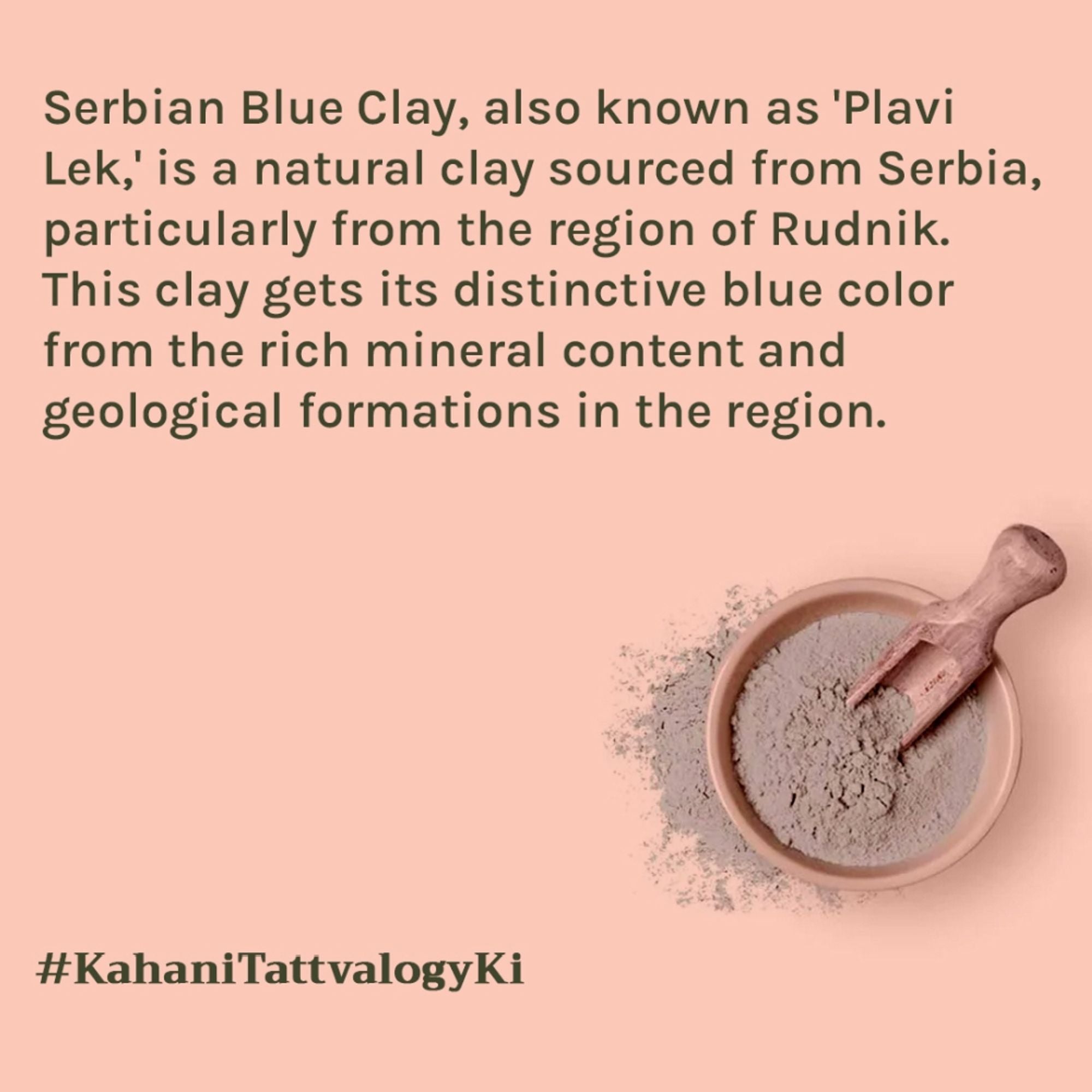Tattvalogy Serbian Blue Clay - Detoxifies, Purifies Pores & Restores Glow for Balanced, Healthy Skin - Distacart