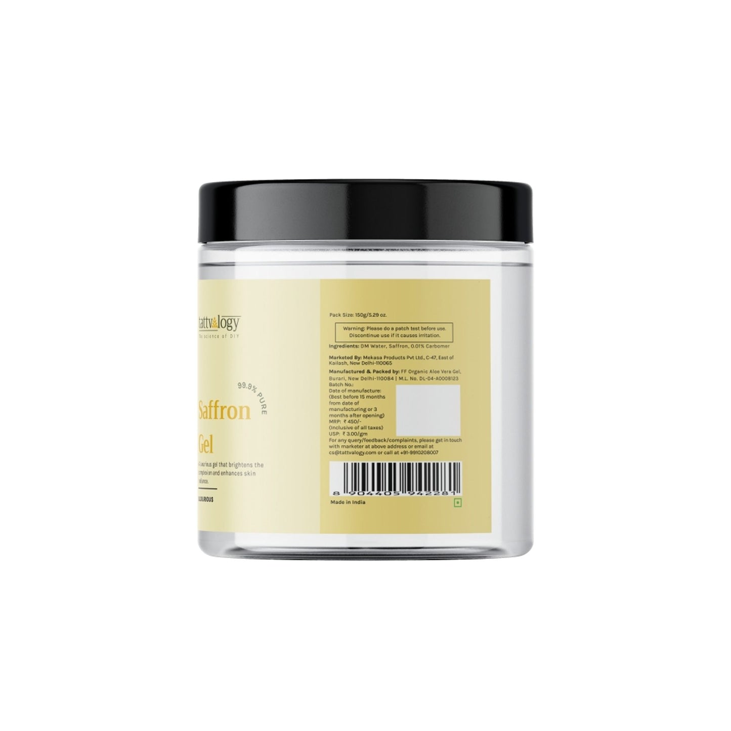 Tattvalogy Luxurious Saffron Gel - Pure Saffron, Brightens Skin, Reduces Pigmentation & Adds Glow - Distacart