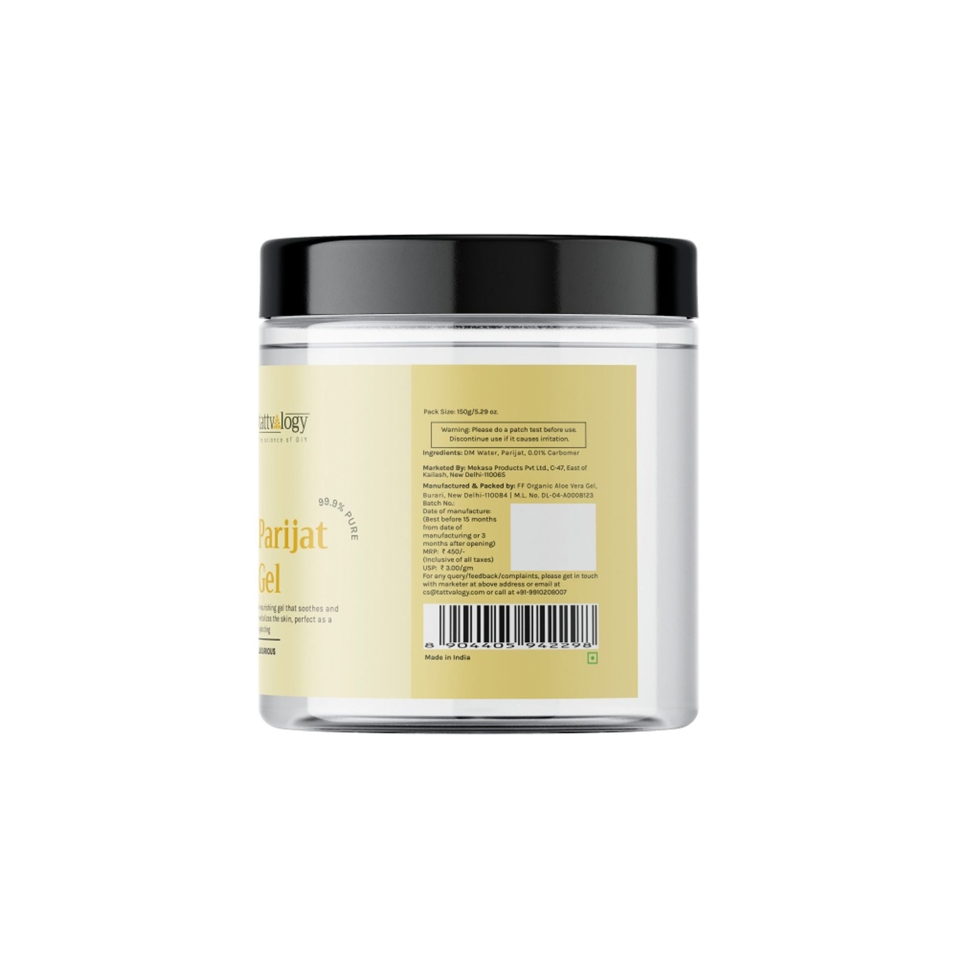 Tattvalogy Parijat Gel - Soothes Skin, Reduces Acne & Pigmentation for a Clear, Radiant Complexion - Distacart