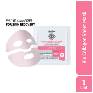 Indulgeo Essentials Ginseng PDRN Enriched Bio Collagen Intense Glow Sheet Mask (44g)