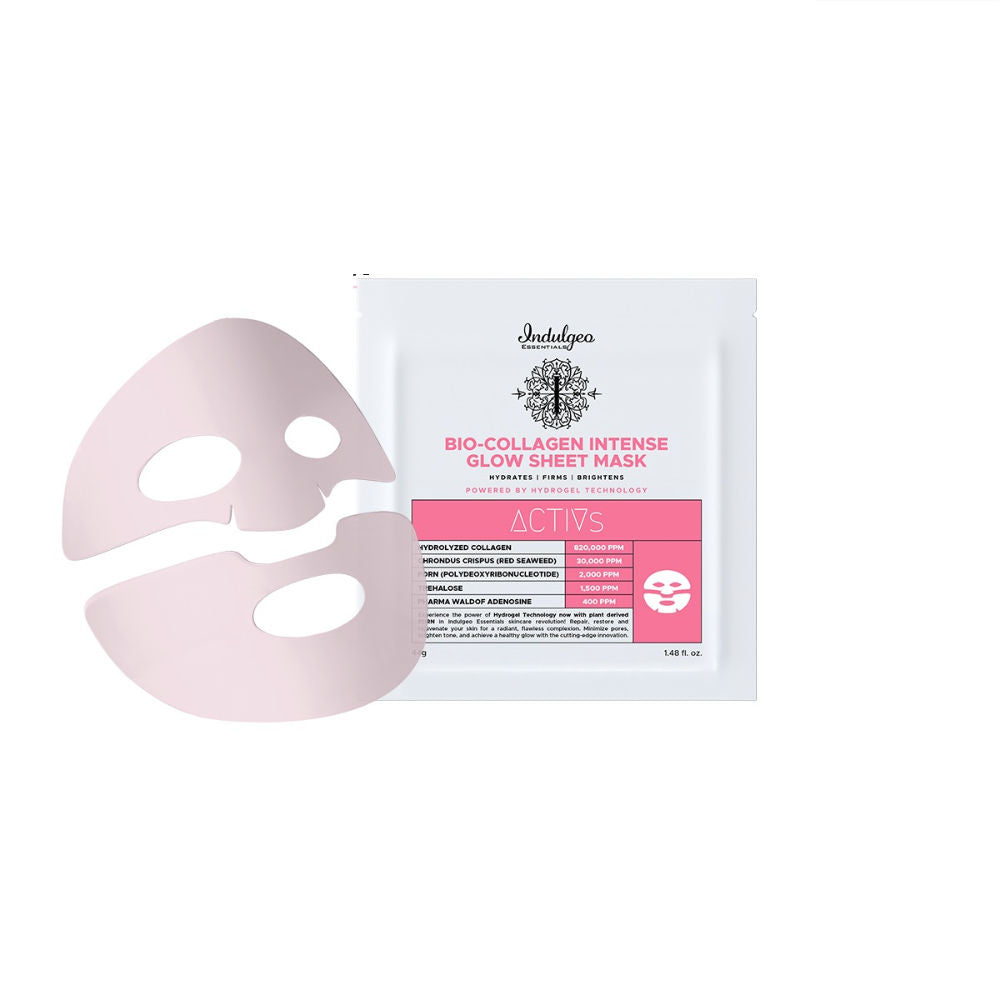 Indulgeo Essentials Ginseng PDRN Enriched Bio Collagen Intense Glow Sheet Mask (44g)
