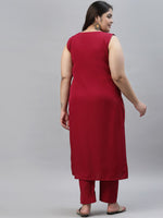 Thumbnail for Sztori Plus Size Tribal Printed Regular Straight Kurta With Trousers - Distacart