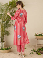Thumbnail for Indo Era Women Solid V-Neck Regular Kurta with Trousers