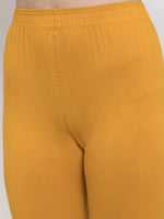 Thumbnail for TAG 7 Women Pack Of 2 Mustard Yellow & Pink Solid Ankle-Length Leggings