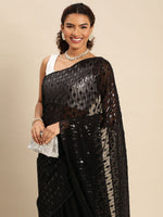 Thumbnail for kasee Embellished Sequinned Pure Georgette Saree - Distacart
