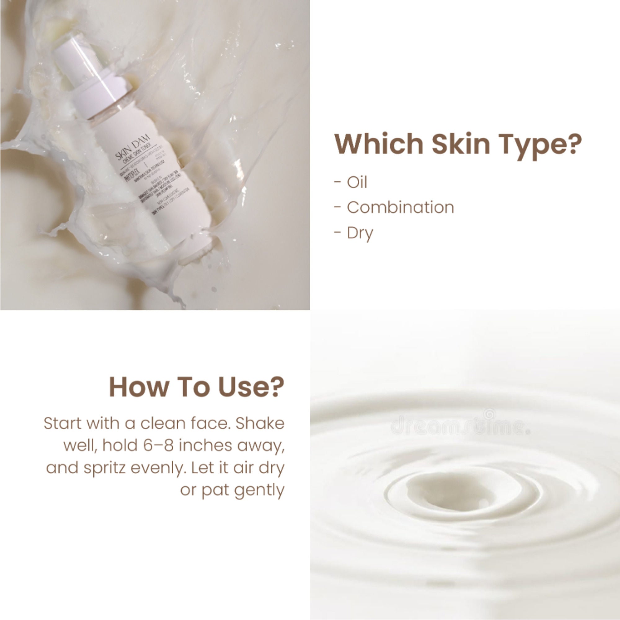 Personal Touch Skincare Skincare Skindam 2 In 1 Crème Milky Skin Toner Primer - Distacart