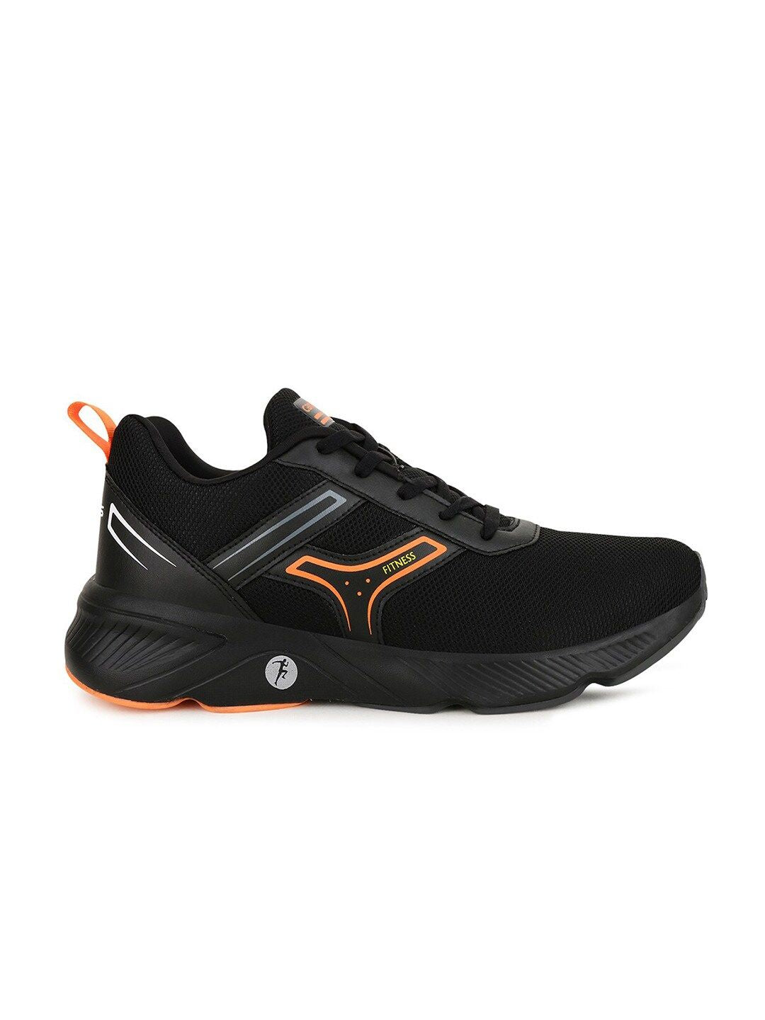 Campus Men Black & Orange Hurricane Running Shoes