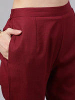 Thumbnail for Aks Floral Printed Mandarin Collar Pure Cotton Kurta with Trousers - Distacart