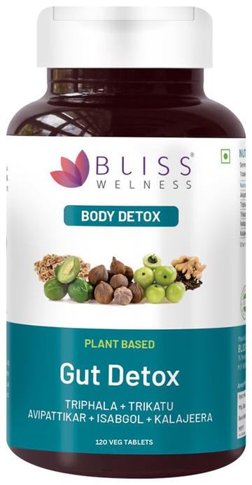 bliss welness body gut detox plant based veg tablet