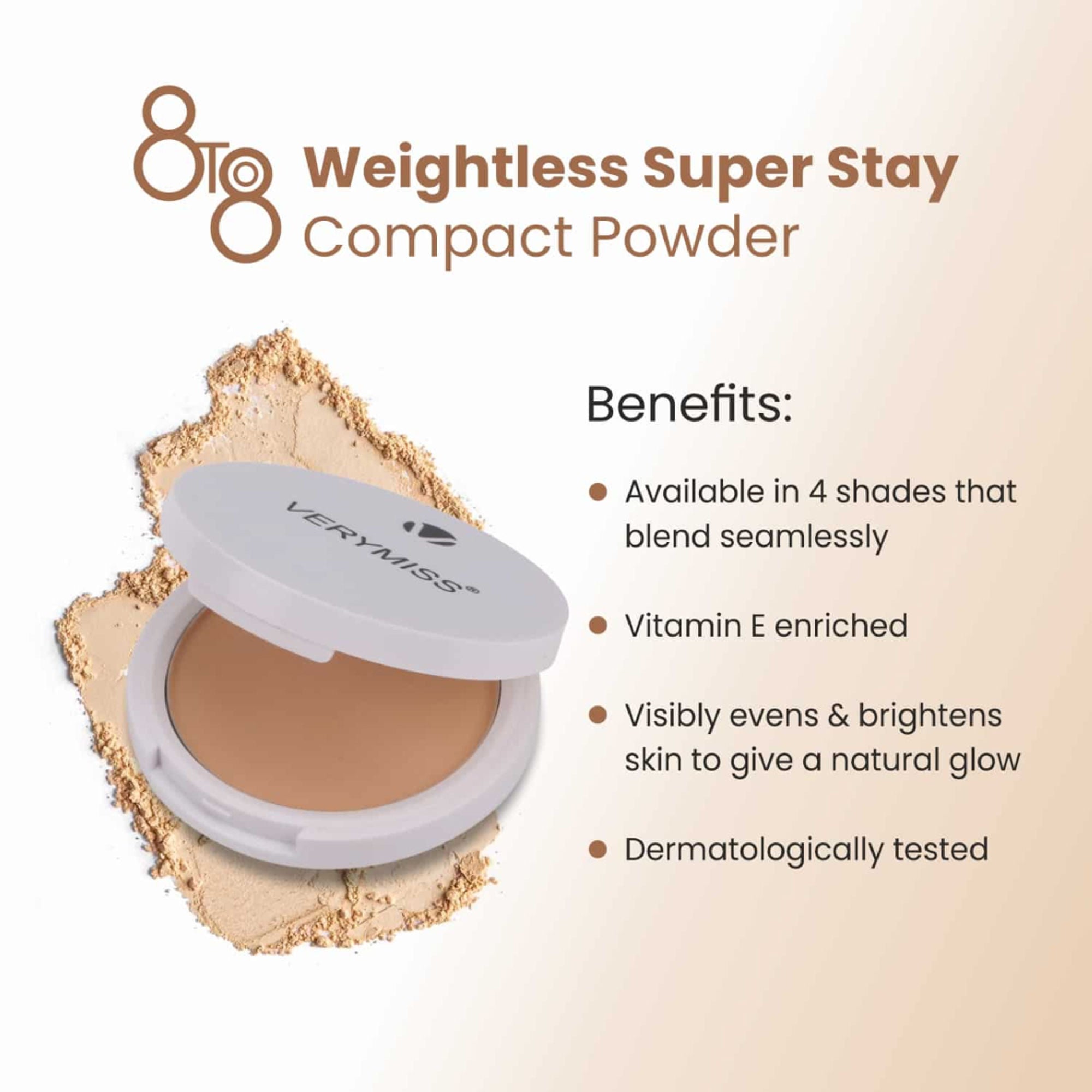 VERYMISS 8 To 8 Weightless Super Stay Compact Powder - 114 Beige - Distacart