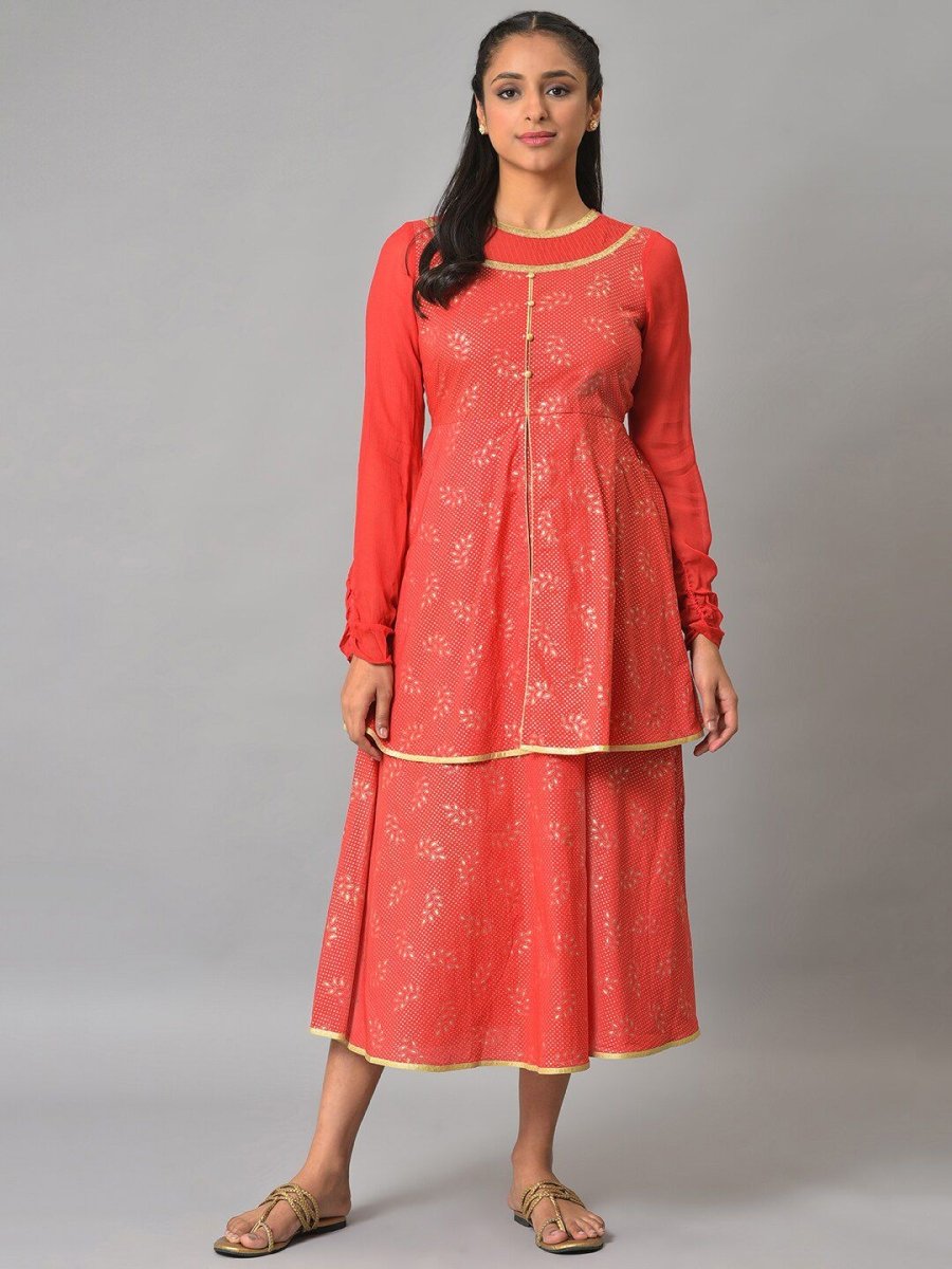 AURELIA Ethnic Motifs Printed Fit & Flare Midi Dress - Distacart