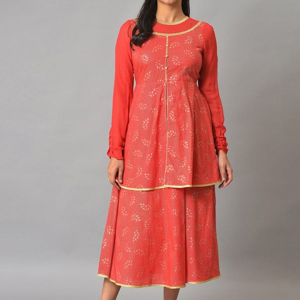 AURELIA Ethnic Motifs Printed Fit & Flare Midi Dress - Distacart