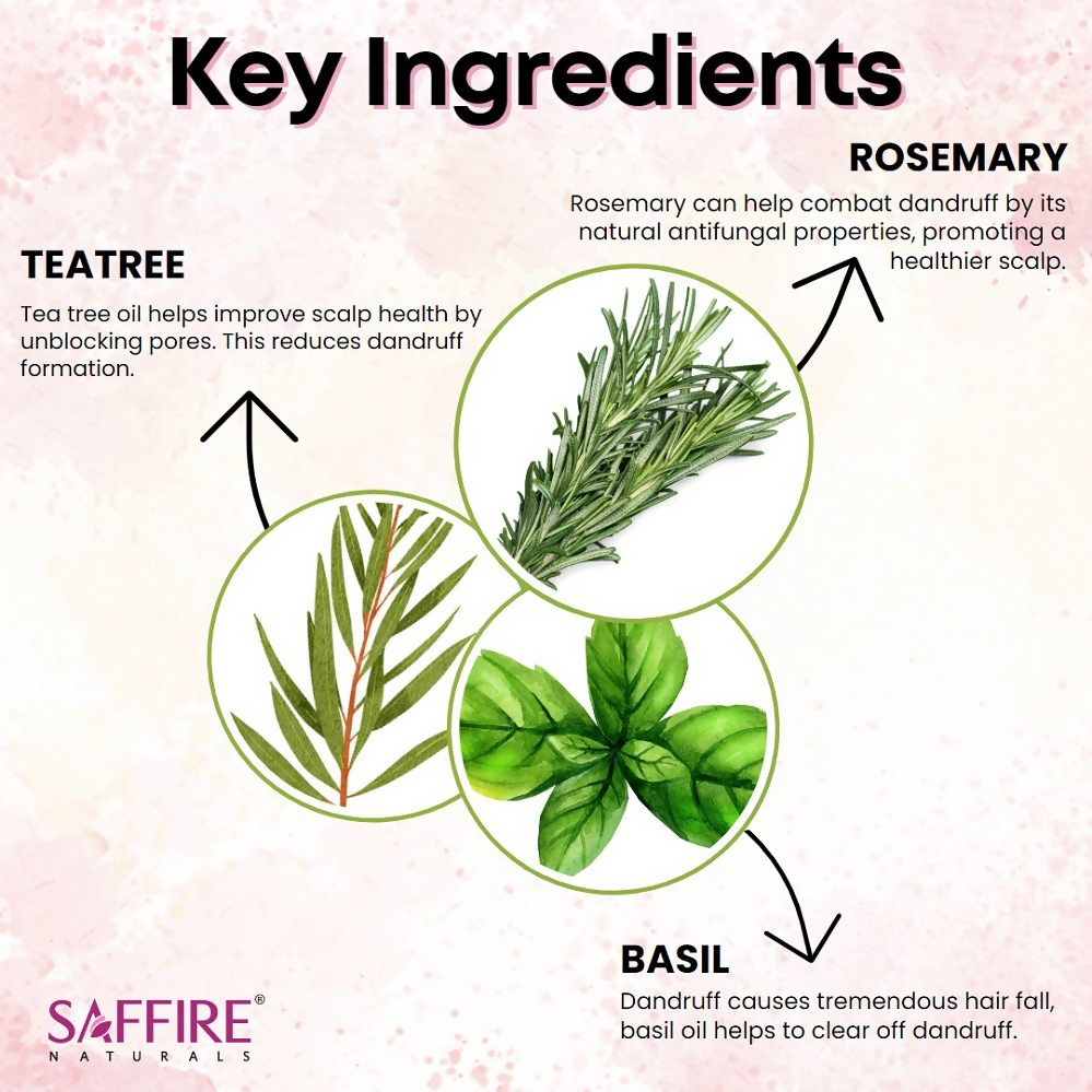 Saffire Naturals Rosemary & Tea Tree Anti-Dandruff Shampoo - Distacart