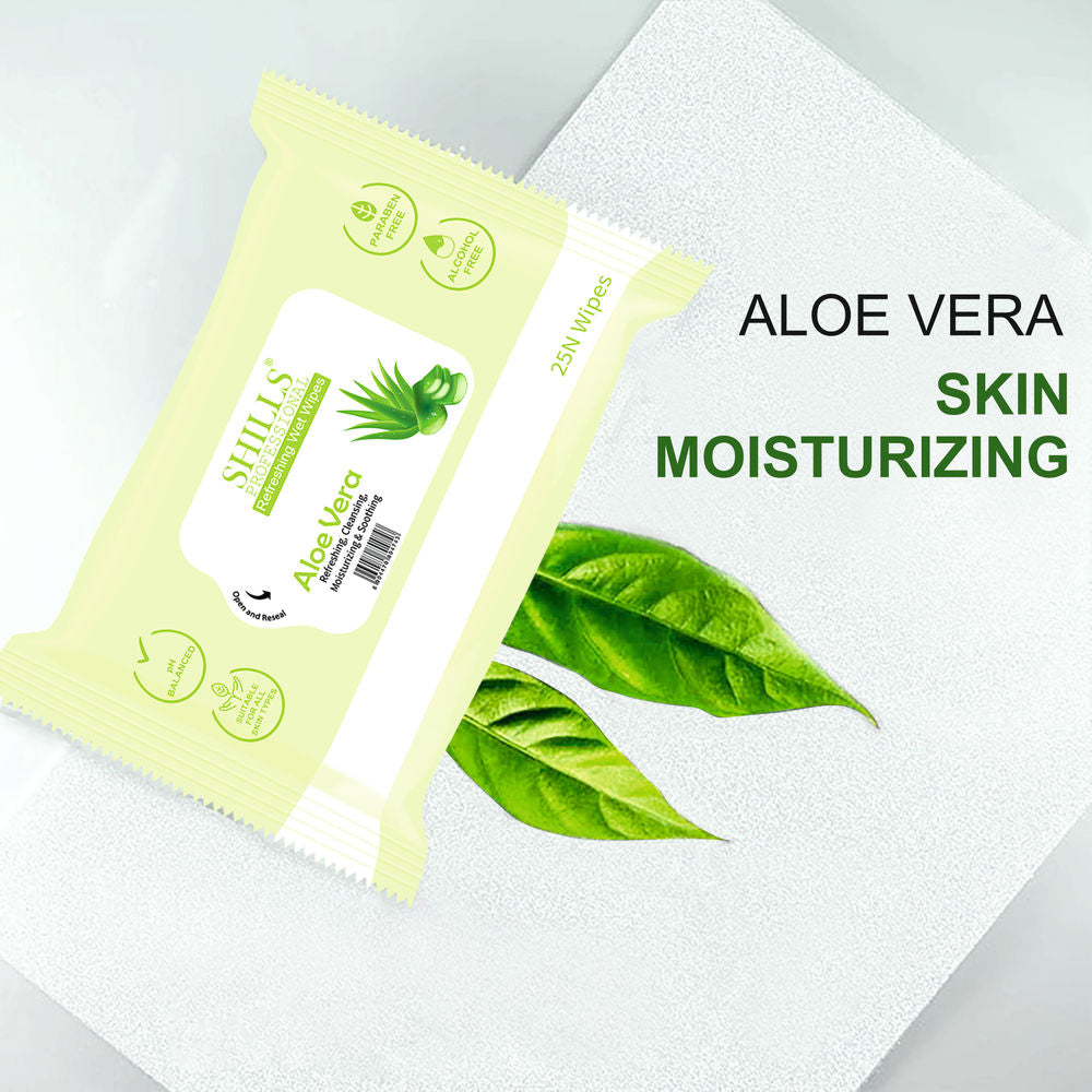 shills professional refreshing wet wipes aloe vera