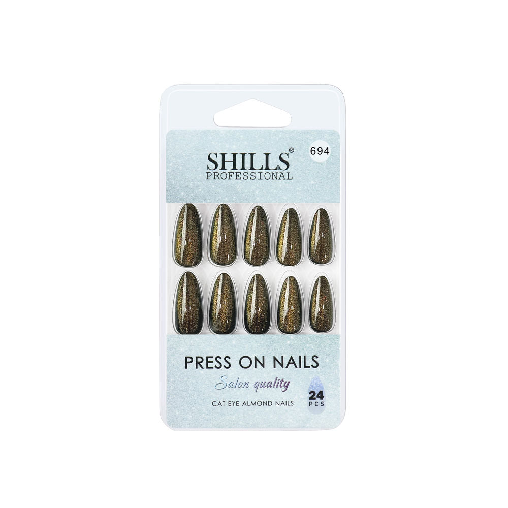 shills professional reusable press on nails log almond spn694