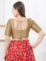 Thumbnail for Joban Fashion Copper Dupion Silk Elbow Sleeveless Front Open Blouse