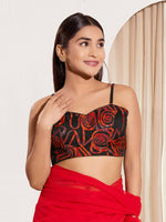 Thumbnail for Joban Fashion Black Organza Padded Blouse With Sweetheart Neck Sleeveless