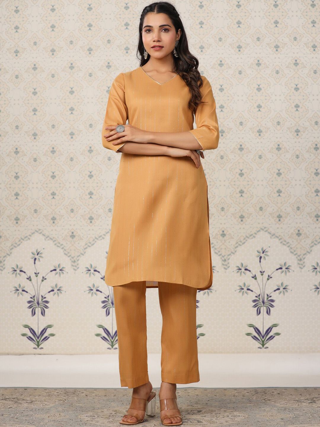 Ode by House of Pataudi Striped Kurta With Trousers - Distacart