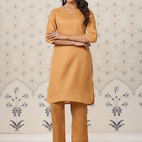 Ode by House of Pataudi Striped Kurta With Trousers - Distacart