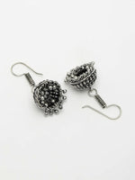 Thumbnail for NVR Women's Silver-Toned Peacock Design Oxidized Necklace with Jhumka Earrings - Distacart