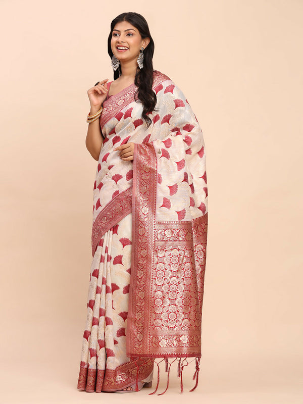 Astita Linen Cotton Maroon Saree