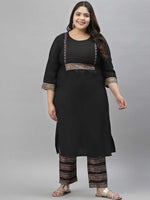 Thumbnail for Sztori Plus Size Ethnic Motifs Printed Regular Kurta with Trousers