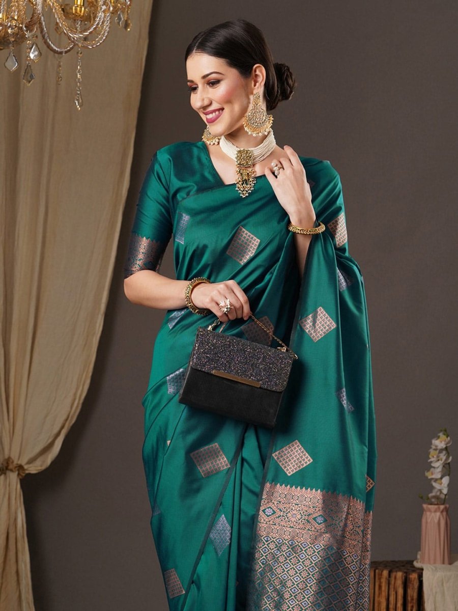 Anouk Zari Silk Blend Banarasi Saree - Distacart