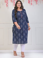 Thumbnail for Swasti Plus Size Floral Printed Cotton Kurta