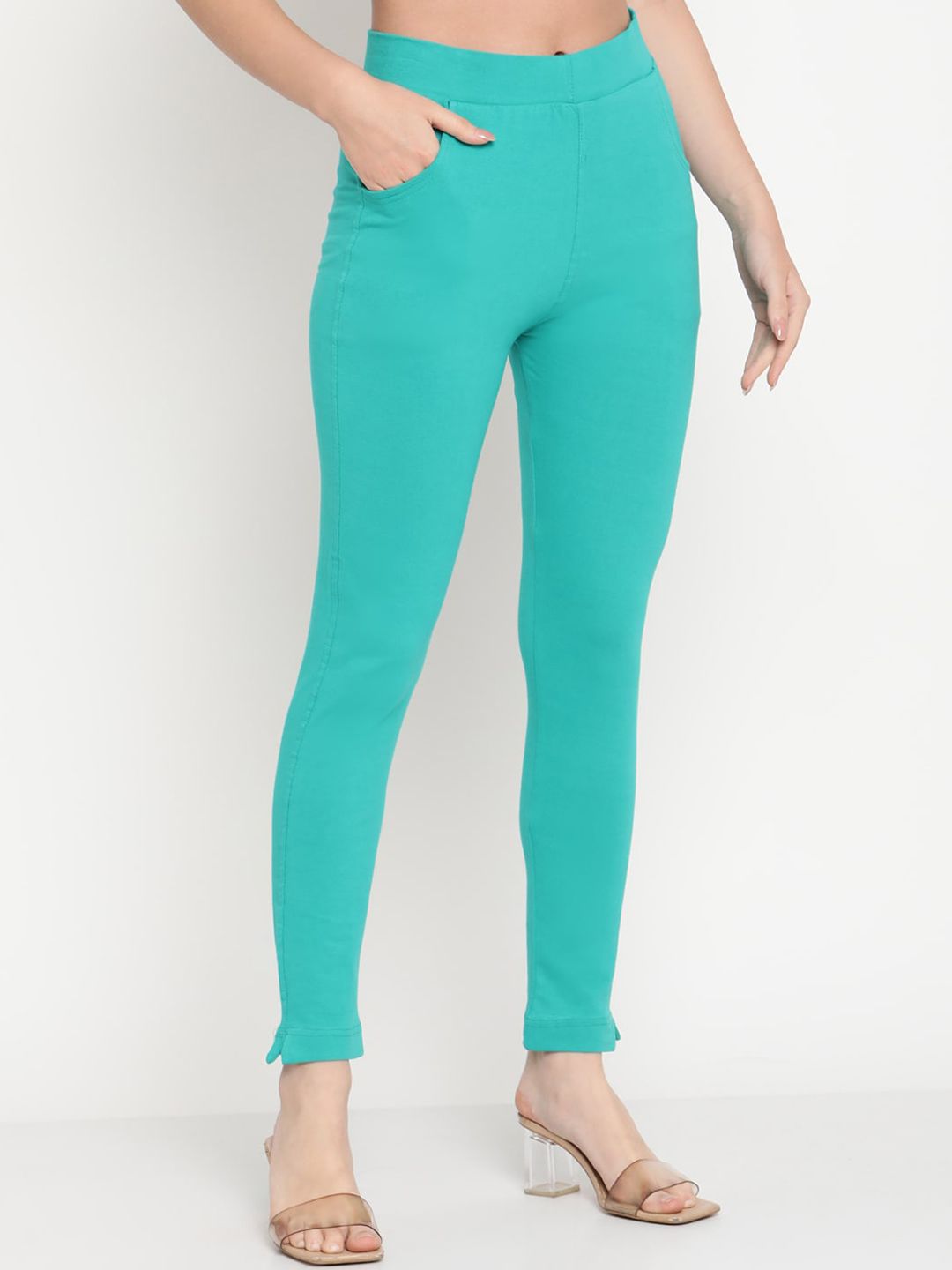 TAG 7 Women Turquoise Blue Solid Kurti Pant - Distacart