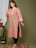 Thumbnail for Swasti Plus Size Floral Printed Pure Cotton Kurta
