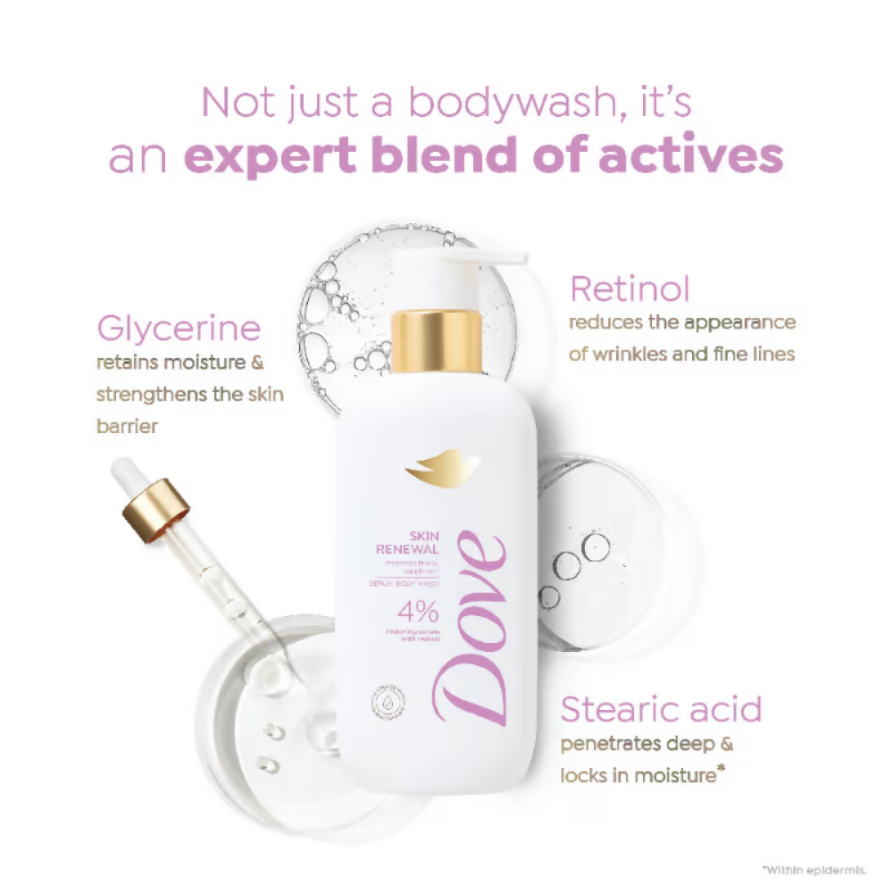 Dove 4% Restoring Serum With Retinol Skin Renewal Bodywash - Distacart