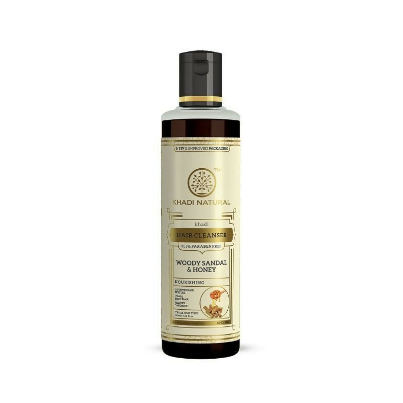 Khadi Natural Woody Sandal & Honey Hair Cleanser - Distacart