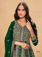 Thumbnail for Anaita Green Faux Georgette Stitched Anarkali Suit with Heavy Embroidery Work - Distacart