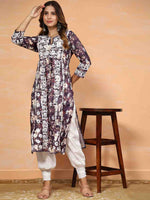 Thumbnail for HOUSE OF KARI Floral Printed Chikankari Work Kurta - Distacart