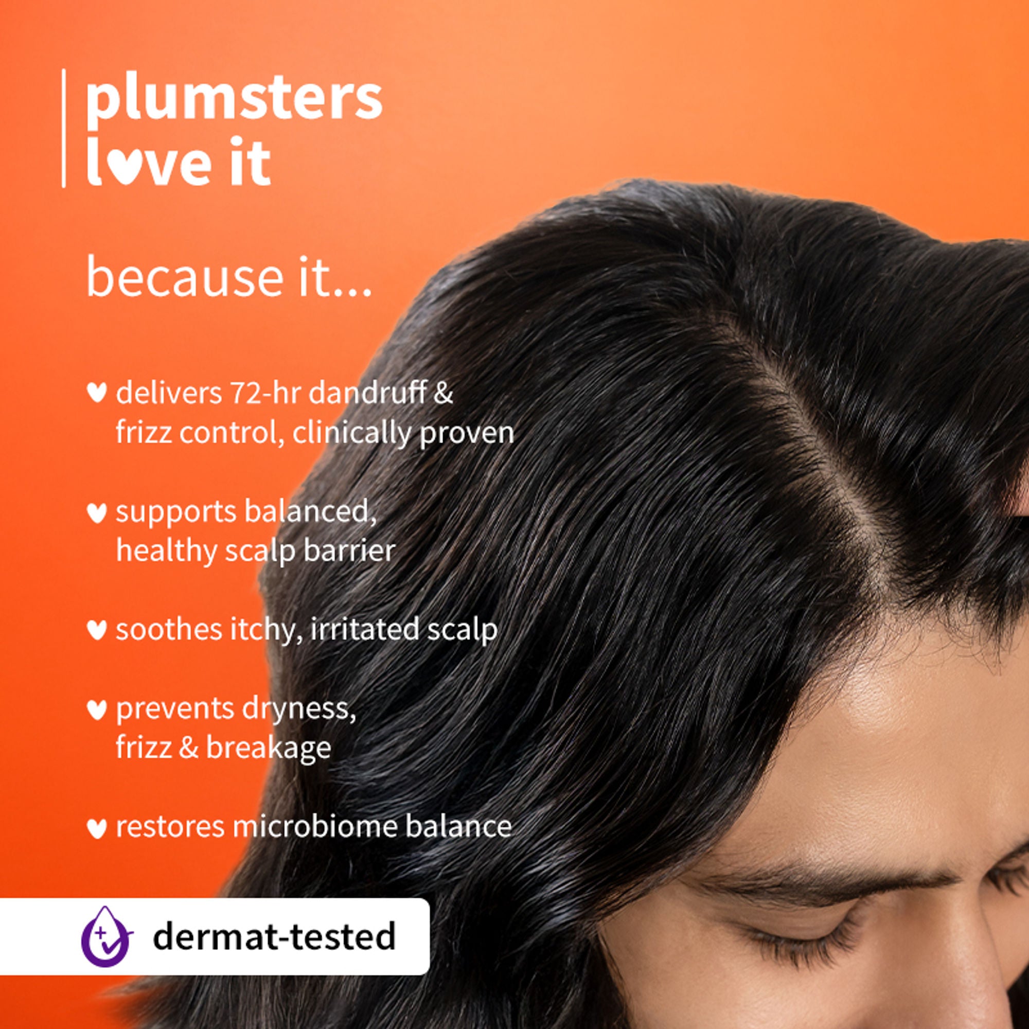 Plum Anti-Dandruff Shampoo with Volcanic Minerals 0.5% Salicylic Acid, 72hr Dandruff & Frizz Control - Distacart