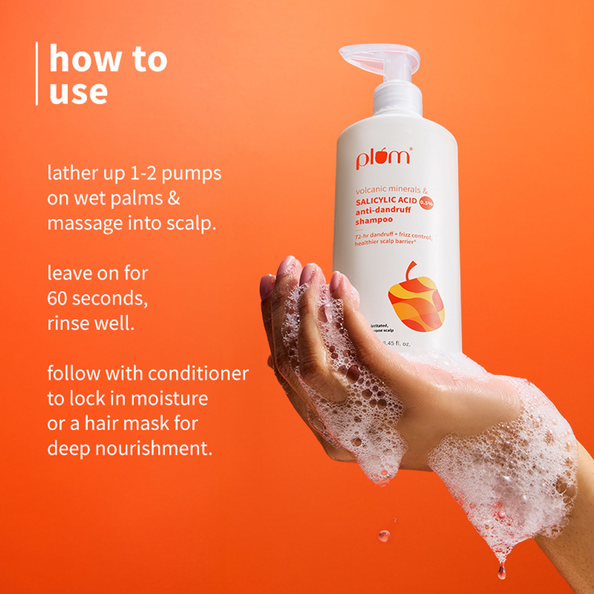 Plum Anti-Dandruff Shampoo with Volcanic Minerals 0.5% Salicylic Acid, 72hr Dandruff & Frizz Control - Distacart