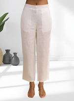Thumbnail for Joban Fashion Off White Linen Embroidered Readymade Cord Set - Distacart