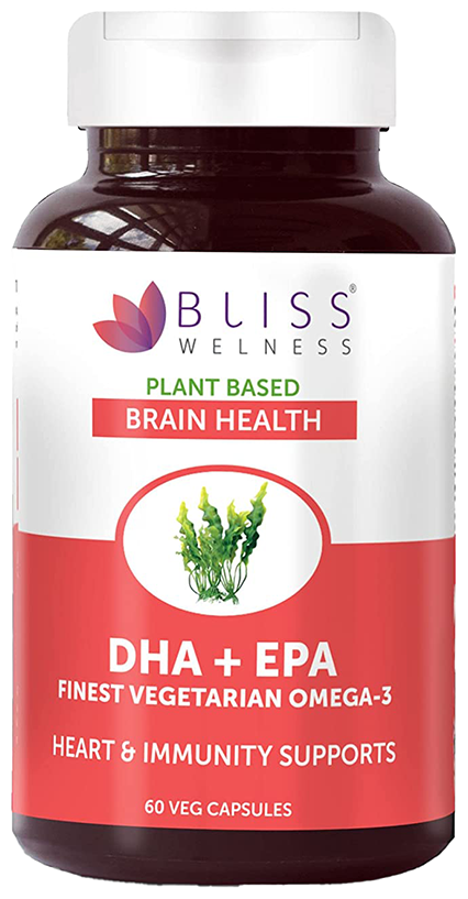bliss welness brain health dha epa finest vegetarian omega 3 veg capsule