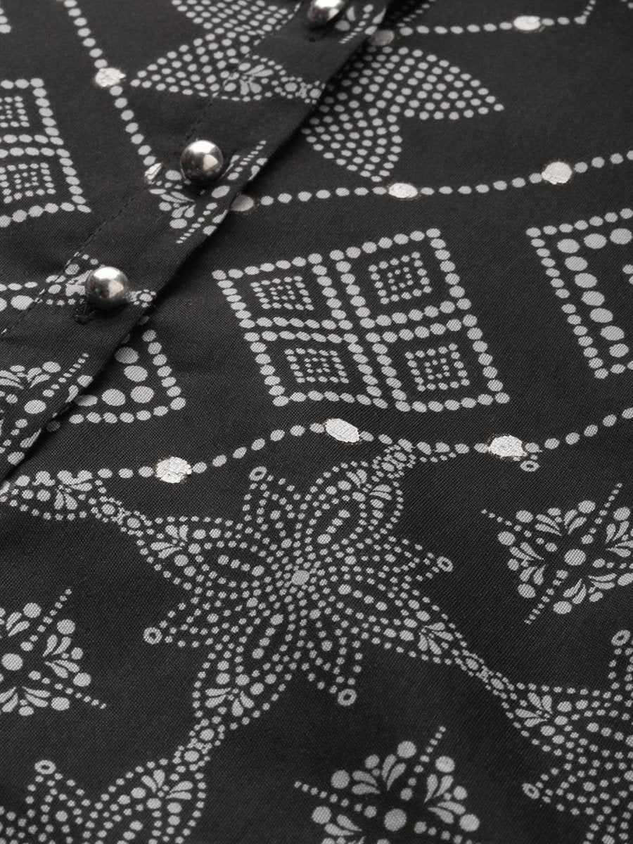 All About You Women Black & Grey Printed Kurta with Trousers - Distacart