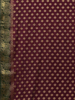 Thumbnail for Anouk Burgundy & Green Ethnic Motifs Woven Design Zari Pure Georgette Kanjeevaram Saree - Distacart
