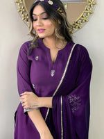 Thumbnail for Kalini Floral Embroidered Thread Work Kurta With Trousers & Dupatta - Distacart