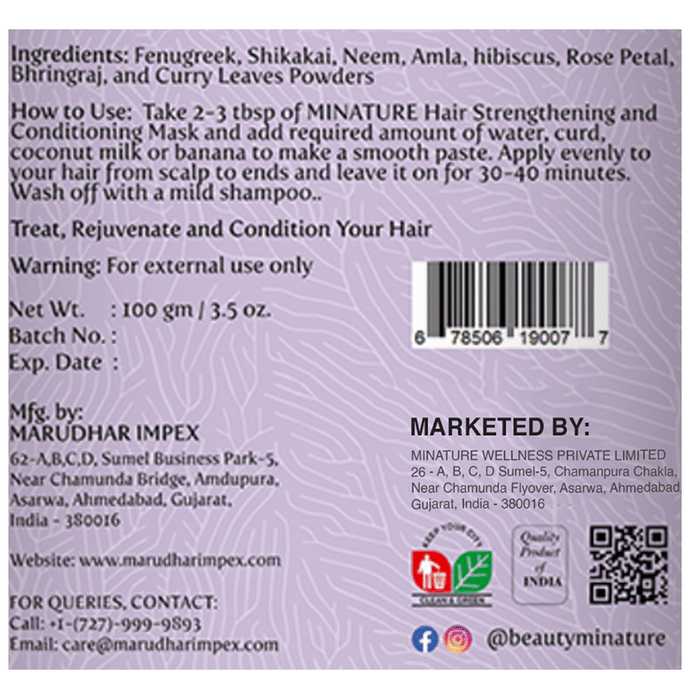 Minature Root Strengthening and Conditioning Mask