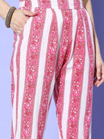 Thumbnail for All About You Floral Printed Mirror Work Pure Cotton Kurta With Trousers & Dupatta - Distacart
