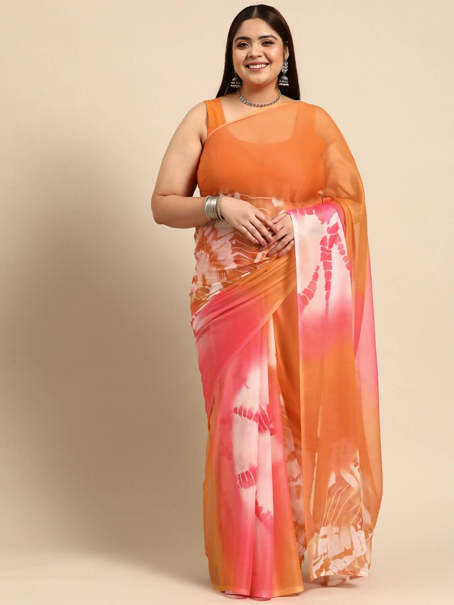 Ahalyaa Women's Traditional wear Saree - Orange - Distacart