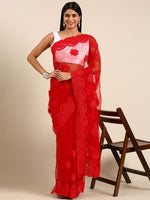 Thumbnail for kasee Ethnic Motifs Embroidered Net Saree