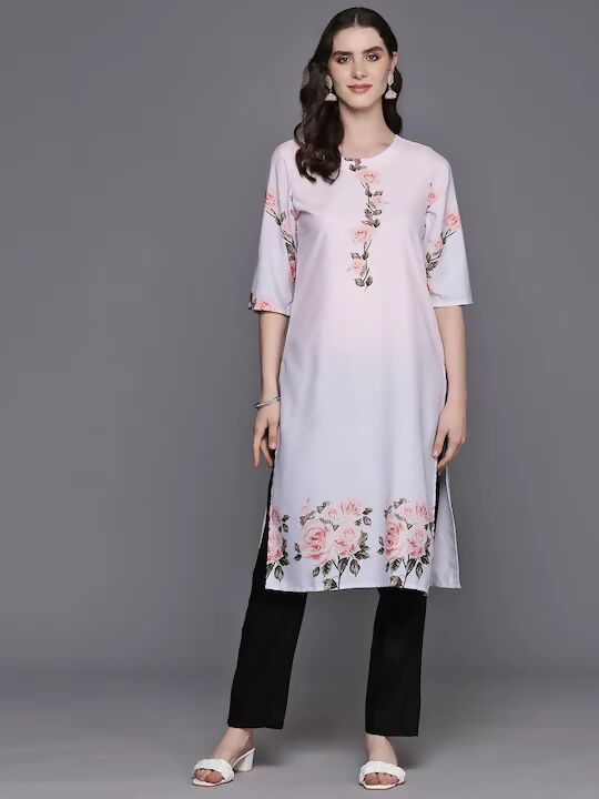 Ahalyaa Women's Traditional wear Kurta - Pink - Distacart