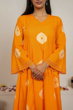 Thumbnail for Joban Fashion Orange Tie & Dye Cotton Suit Set - Distacart