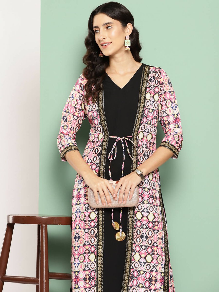 Ahalyaa Women's Traditional wear Kurta Set - Black - Distacart