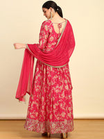Thumbnail for Soch Floral Embroidered Regular Kurta with Churidar & Dupatta - Distacart
