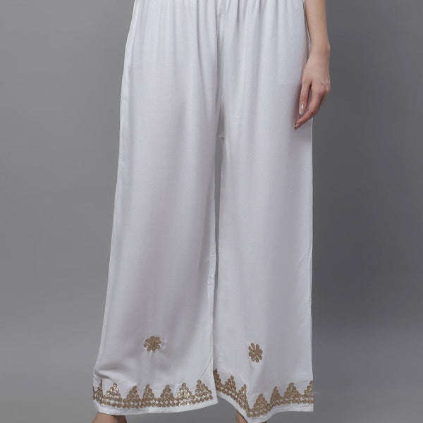 TAG 7 Women Ethnic Motifs Hem Design Flared Palazzos - Distacart